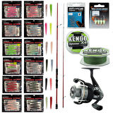 YekOutdoor Silikonlu LRF Seti Okuma Red Spin 7'0'' 2.12 cm 1-12 gr 2 Parça&Okuma Revenger RV-25 FD Olta Makinesi