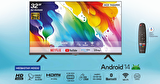 MediaStar MDS32 32' Android 14 Akıllı Kumandalı Led Tv
