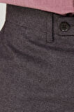 Erkek Bordo-Gri Slim Fit Dar Kesim Mono Yaka Desenli Yelekli Takım Elbise