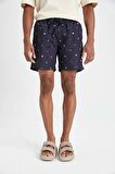 DeFacto Regular Fit Desenli File Astarlı Kısa Boy Deniz Şortu M8328AZ24HSNV100