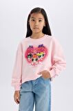 DeFacto Kız Çocuk PowerPuff Girls Relax Fit Bisiklet Yaka Sweatshirt D8832A825SPPN648