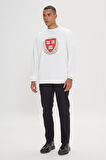 Oversize Fit Bol Kesim Harvard Lisanslı Pamuklu Bisiklet Yaka Sweatshirt