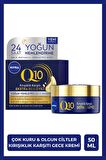 NIVEA Q10 Kırışıklık Karşıtı Ekstra Besleyici Gece Bakım Kremi 50ml, Kuru ve Olgun Ciltler, Argan Yağı