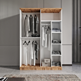 Ücretsiz Montaj - 100% MDF Flora 4 Kapaklı - Aynalı Beyaz Gardırop - MDF Dolap - Elbise Dolabı
