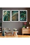 Zevahir 40x60 Cm 3 Adet Dini Gold Kabe Manzara Kanvas Tablo