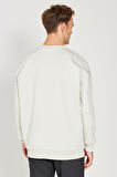 Oversize Bol Kesim 3 İplik Bisiklet Yaka Pamuklu Sweatshirt