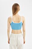 DeFacto Coool Fitted Baskılı Crop Askılı Atlet D1421AX24SMBE339
