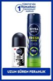Nivea MEN Erkek Sprey Deodorant Fresh Power 150ml ve Mini Roll-on Black&White Original 25ml, Ter Karşıtı