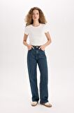 DeFacto 90's Wide Leg Yüksek Bel Geniş Paça Uzun Jean Kar Yıkamalı Pantolon D7953AX25SPNM28