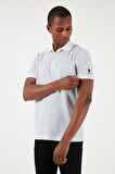 . Polo Yaka Beyaz Erkek T-Shirt GAFSA