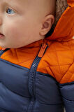 Next Baby Fatface Lacivert Turuncu Tam Polar Astarlı Kar Tulumu
