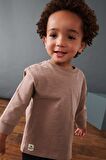 Pamuklu Soft Kahve Sweatshirt Tayt Alt Üst Takım