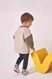% 100 Pamuklu Renk Bloklu Sweatshirt Tayt Alt Üst Takım