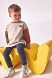 % 100 Pamuklu Renk Bloklu Sweatshirt Tayt Alt Üst Takım