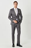 Erkek Bordo Slim Fit Dar Kesim Kırlangıç Yaka Desenli Takım Elbise