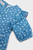 DeFacto Kız Bebek Desenli Kısa Kollu Flamlı Poplin Elbise E5809A525SPBE88