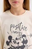 DeFacto Kız Çocuk Disney Mickey & Minnie Pijama Takımı Bisiklet Yaka Uzun Kollu Üst Uzun Alt D7751A824WNER134