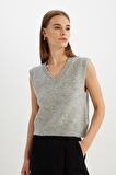 DeFacto Regular Fit V Yaka Basic Düz Premium Triko Süveter C9048AX24WNGR66