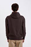DeFacto Boxy Fit Kapüşonlu Baskılı Sweatshirt D0853AX24AUBN337