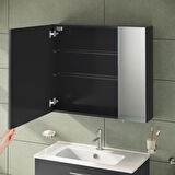 VitrA Mia 67705 Asimetrik Dolaplı Ayna, Parlak Antrasit, 80 cm