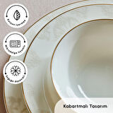 Karaca Elegance Bone Siena 53 Parça 12 Kişilik Yemek Takımı Gold