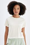 DeFactoFit Crop Bisiklet Yaka Sporcu Modal Kısa Kollu Tişört D1280AX24HSBG700