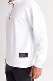 Loose Fit Bato Yaka Baskılı Sweatshirt