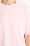 DeFacto Oversize Geniş Kalıp Bisiklet Yaka Basic Düz Kısa Kollu Tişört E9798AX25SPPR345