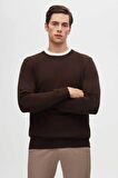 Ds Damat Regular Fit Kahverengi Tüylenme Yapmayan Bisiklet Yaka Triko Kazak 5HF06ORT12004