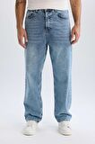 DeFacto Baggy Fit Geniş Kalıp Normal Bel Geniş Paça Jean Yıkamalı Pantolon B3926AX24AUNM39