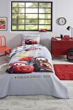 Özdilek Cars On The Road Tek Kişilik Disney Lisanslı Lastikli Fitted Çarşaf Kapitone Çocuk Nevresim Takımı