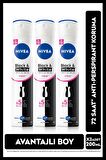 Nivea Kadın Sprey Deodorant Black&white Invisible Clear,200 Ml,72 Saat Anti-perspirant Ter Koruma, X3 Adet