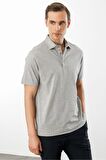 Erkek Polo Yaka Merserize T-shirt Füme