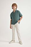 DeFacto Erkek Çocuk Oversize Geniş Kalıp Polo Yaka Waffle Kısa Kollu Gömlek B8963A824SMGN463