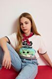 Kız Çocuk Star Wars-Mandalorian Relax Fit Bisiklet Yaka Ribana Kısa Kollu Tişört
