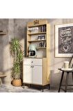 Mezza 5204 SIESTA 69CM KAHVE KÖŞESİ ÇOK AMAÇLI DOLAP 2 KAPAKLI 1 ÇEKMECELİ KİLER MUTFAK DOLABI SEPET-BEYAZ