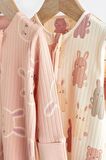 % 100 Pamuklu Pembe Tavşancık Ayaksız 2’li Tulum Set