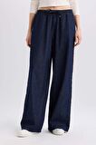 Pull On Wide Leg Yüksek Bel Uzun Jean Pantolon
