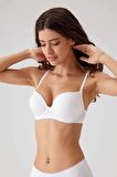 2'li Ekonomik Paket Siyah-beyaz 6329-3 Lyon Balenli Double Push Up Micro Sütyen Set (slip Hediyeli)