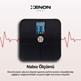 Xenon Smart Akıllı Tartı Dijital Mobil Uygulama Denetimli Nabız Ölçer, Yağ, Kemik, Kas Kütlesi Ölçen, Vücut Veri Analizi için Bluetooth Baskül, Apple Health/Google Fit Uyumlu Max180 kg X8702