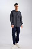 DeFacto Modern Fit Poplin Desenli Pamuk Karışımlı Uzun Kollu Gömlek D3377AX24AUNV82