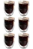 Çift Cidarlı Çizgili Cam,Kahve,Latte,Ekspresso,Meşrubat 300 ML Bardak Seti 6 Adet 2322