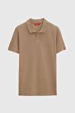 Regular Fit Vizon Pike Dokulu %100 Pamuk Kıvrılmaz Polo Yaka Nakışlı T-shirt 4HC14ORT51000