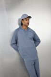 DeFacto Mavi DeFactoFit Standart Fit Kapüşonlu Cepli Sporcu Sweatshirt C9171AX24AUBE808
