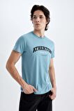 DeFacto Slim Fit Dar Kesim Bisiklet Yaka Baskılı Kısa Kollu Tişört C5674AX24HSBE532