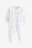 Next Baby % 100 Pamuklu Beyaz Hayvan Desenli 3’lü Tulum Set