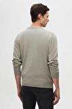 D'S Damat Ds Damat Regular Fit Gri Tüylenme Yapmayan Bisiklet Yaka Triko Kazak 5HF06ORT12004
