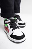 mnpc Unisex Çocuk Siyah Baskı Hakiki Deri Anatomik Sneakers Bot