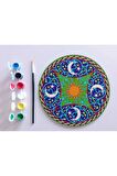 AHŞAP MANDALA 20x20 cm DAİRE MDF üzerine UV baskı modeller- AY YILDIZ GÜNEŞ Mandala Set Boyama