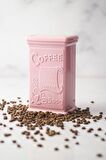 Akrilik Soft Pembe Şeker Kahve Çay Kavanozu 500 Ml (Vakum Kapak )